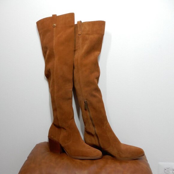 Michael Kors Harlow Over The Knee OTK BOOTS Size 9 Brown Suede Side Zip NEW $325 - Picture 8 of 15